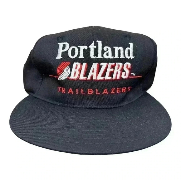Vintage Portland Trail Blazers Hat Snapback Black Twins Enterprise NBA NEW NWT - Picture 1 of 7